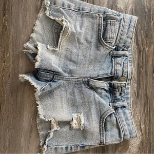 art class Light Blue Distressed Denim Shorts